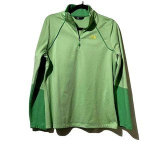 The North Face women’s size L green color block 1/4 zip fleece jacket.